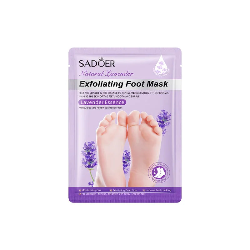 1 Pair Exfoliating Feet Mask Exfoliating Foot Peel Mask Socks Pedicure Peeling Dead Skin Remover Feet Mask Peel Moisturizing Peaceful Pleasures Health and Wellness Lavender