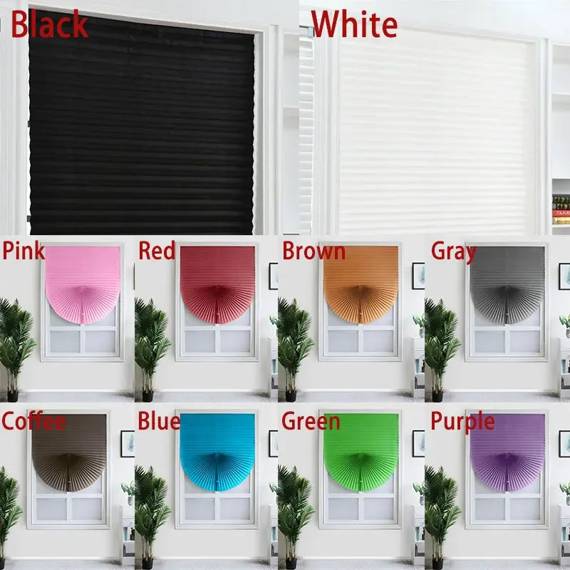 Self-Adhesive Pleated Blinds | No-Drill Folding Window Shades