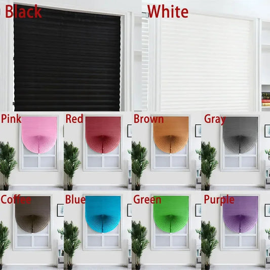 Self-Adhesive Pleated Blinds | No-Drill Folding Window Shades Pleated Window Blinds Peaceful Pleasures Health and Wellness