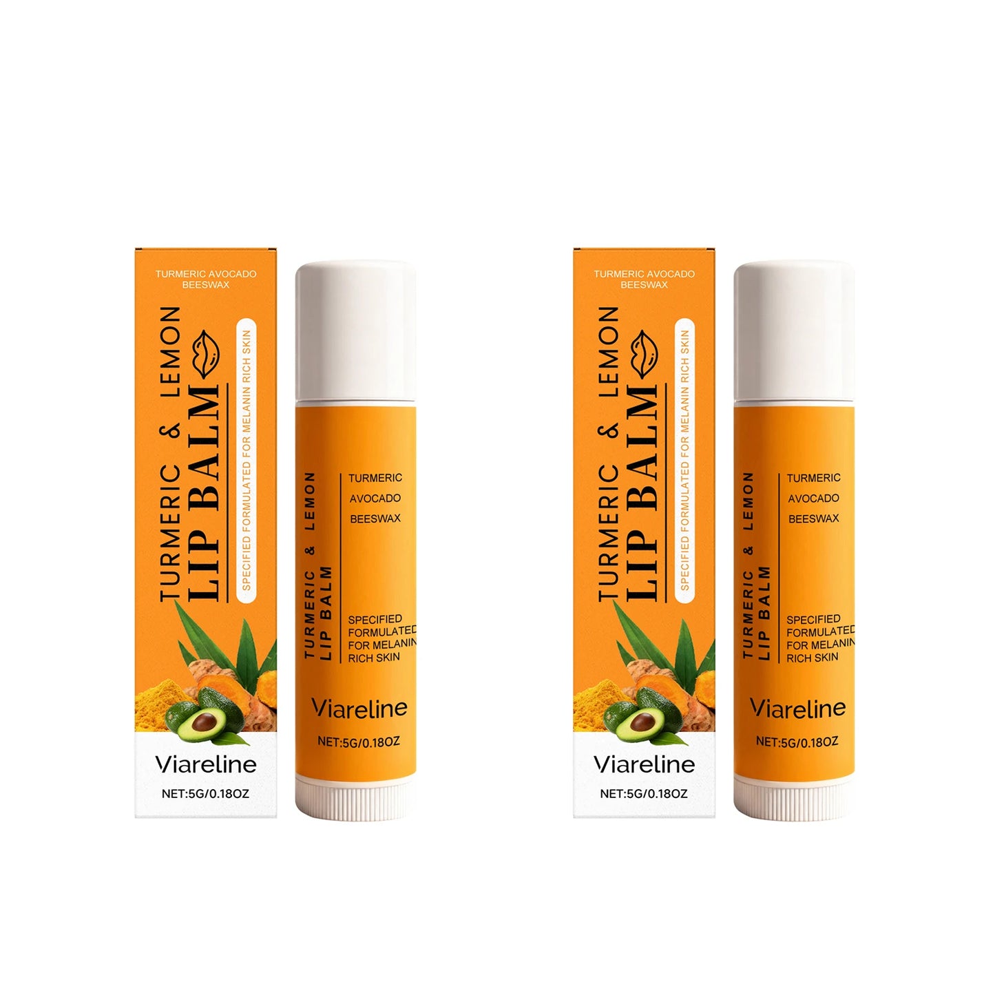 Turmeric Lemon Lip Balm Hydrating Fade Lip Lines Smooth Gloss Lighten Melanin Remove Dark Lip Dead Skin Soft Nourishing Lip Care Peaceful Pleasures Health and Wellness 10g boxed