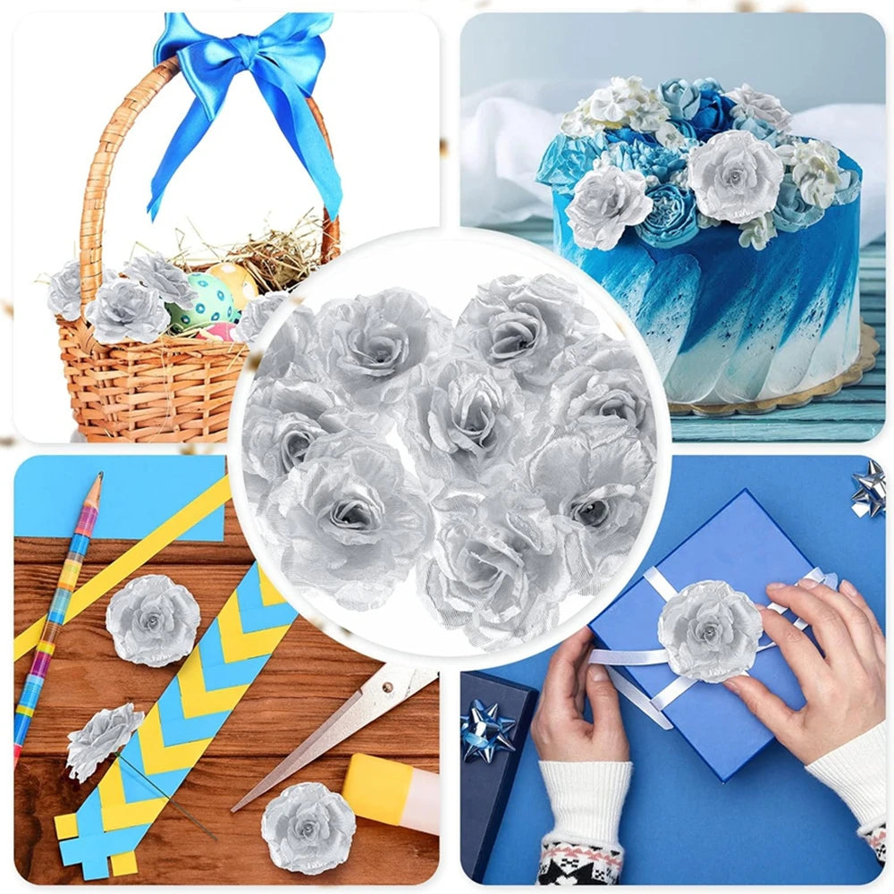 Artificial Silk Rose Heads 20/40pcs – Wedding & Home Décor