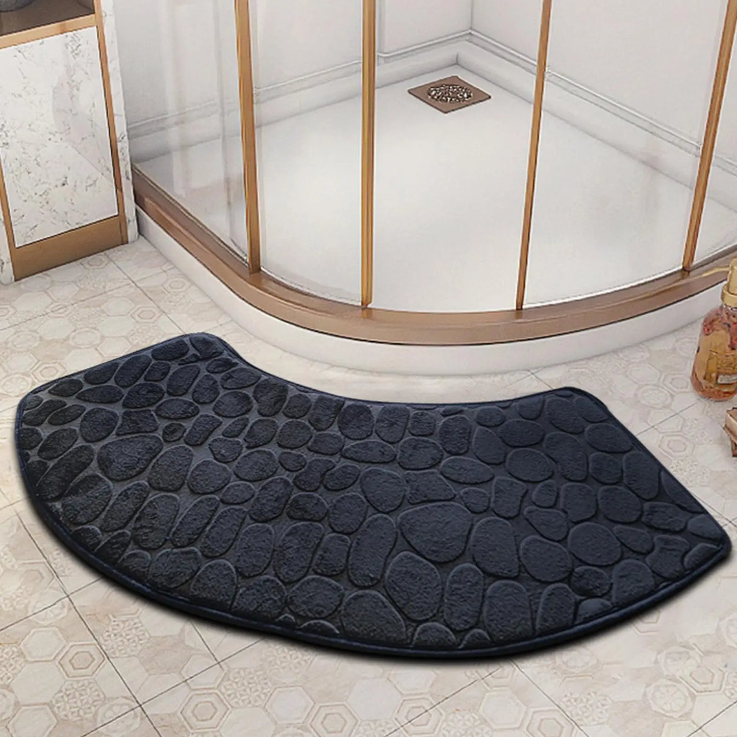 Bath Mat Super Soft Bathroom Floor Mats Curved Non-Slip Absorbent Washable Shower Accessories Bathtub Safety For Home Entrance Peaceful Pleasures Health and Wellness