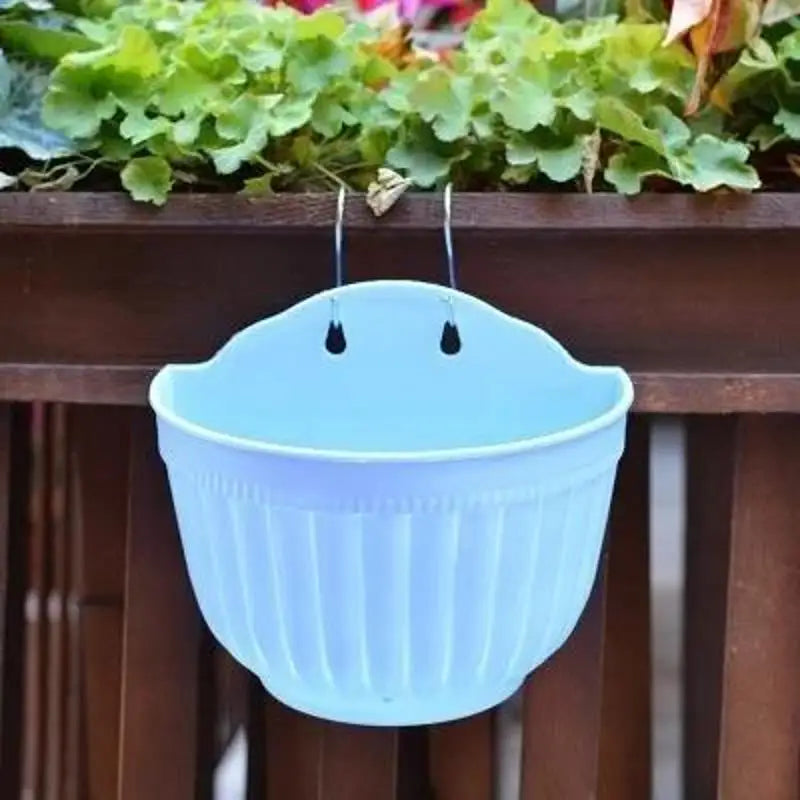 Wall Mounted Plastic Flowerpot Resin Gardening Colored Green