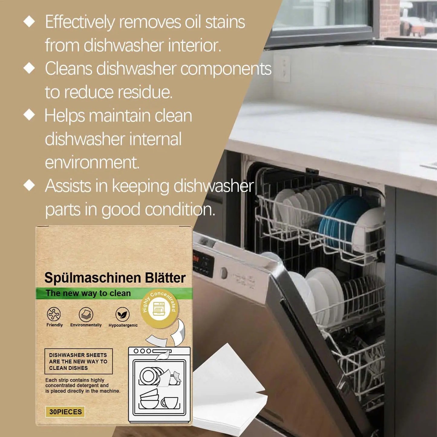 30-Pack Dishwasher Cleaner & Deodorizer Tablets | Home & Laundry