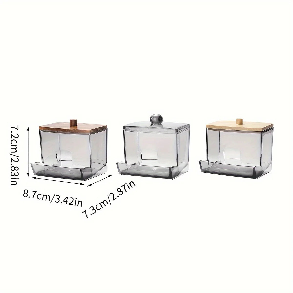 Acrylic Cotton Swab Holder with Lid Clear Dispenser Bathroom Containers Canister Qtip Holder Bathroom Countertop Storage Peaceful Pleasures Health and Wellness