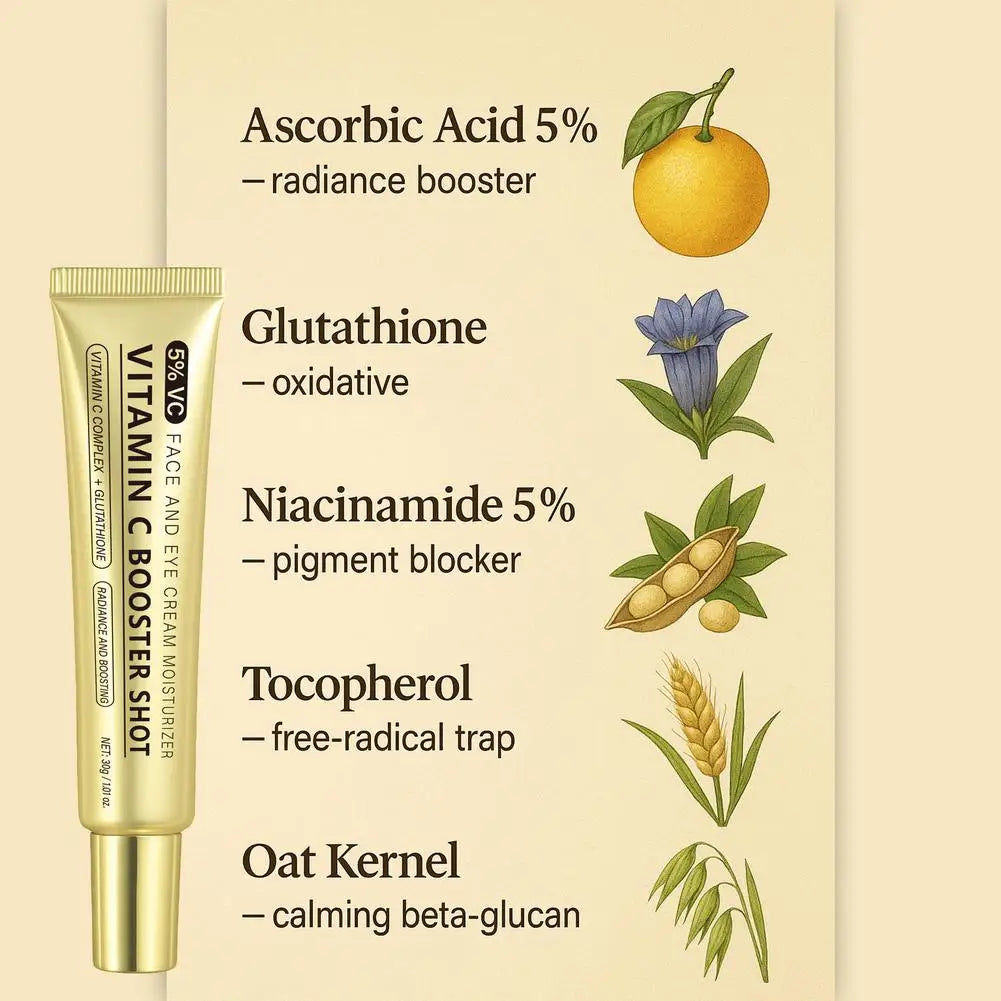 Vitamin C Booster Serum Glutathione Niacinamide V E Brightening Firming Moisturizer Hydrating Lightweight Serum for Face Care Peaceful Pleasures Health and Wellness
