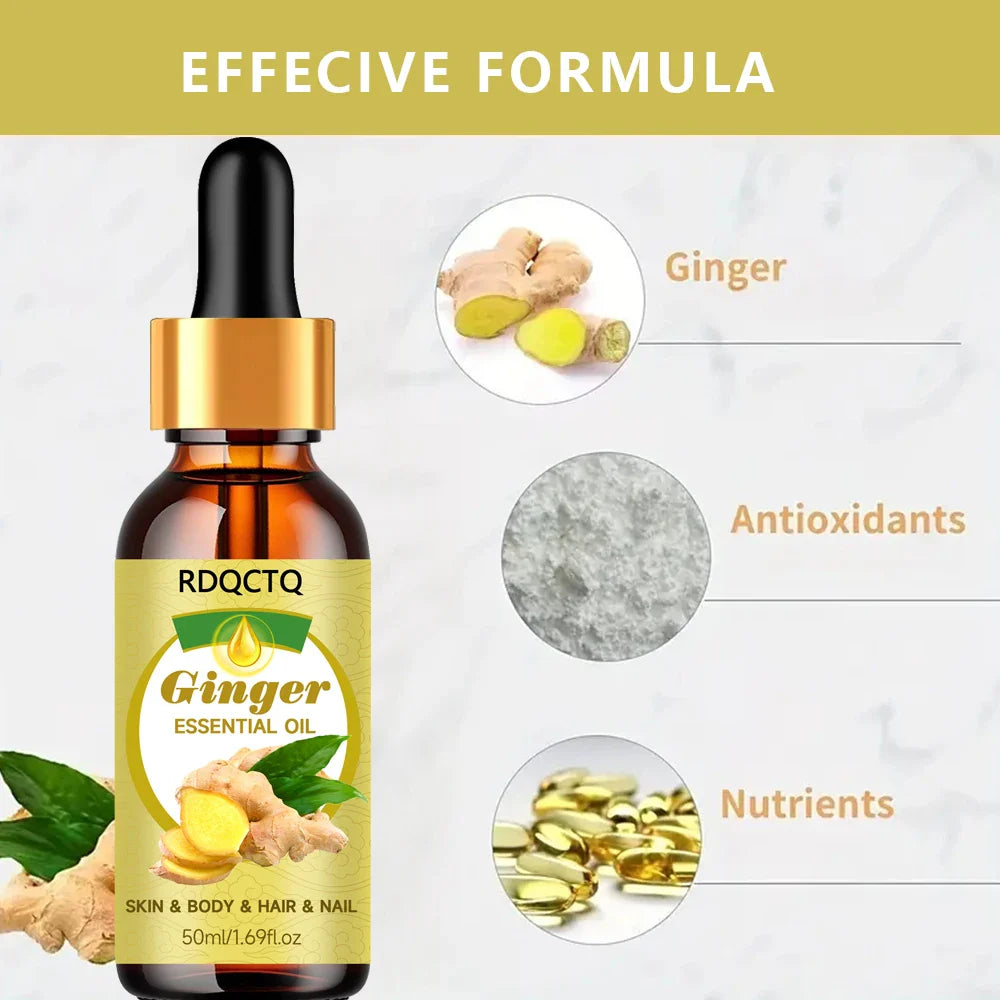 RDQCTQ Ginger Essential Oil – Skin, Hair, Body & Nail Care