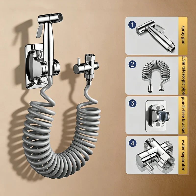 High Pressure Toilet Sprayer Gun – 1 In 2 Out Corner Valve