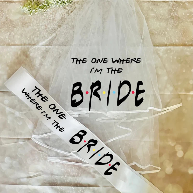 "The One Where I'm The Bride" Veil Sash | Friends Bachelorette Bridal Party Sash Peaceful Pleasures Health and Wellness sash and veil