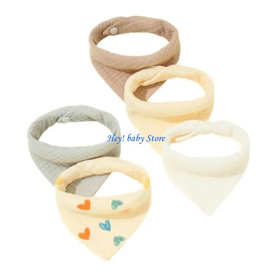 5-Pack Soft Cotton Baby Drool Bibs | Teething Burp Cloths Baby Drool Bibs Peaceful Pleasures Health and Wellness