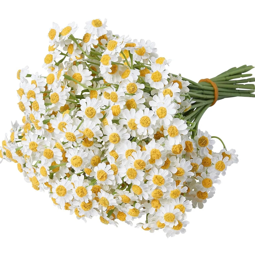 White Artificial Daisy Bouquets 36 Pcs Fake Spring Flowers Décor