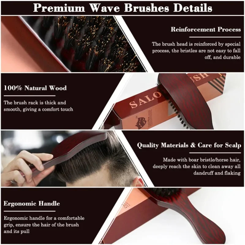 Boar Bristle Hair Brush Wood Handle – Men & Women Styling Boar Bristle Hair Brush Peaceful Pleasures Health and Wellness