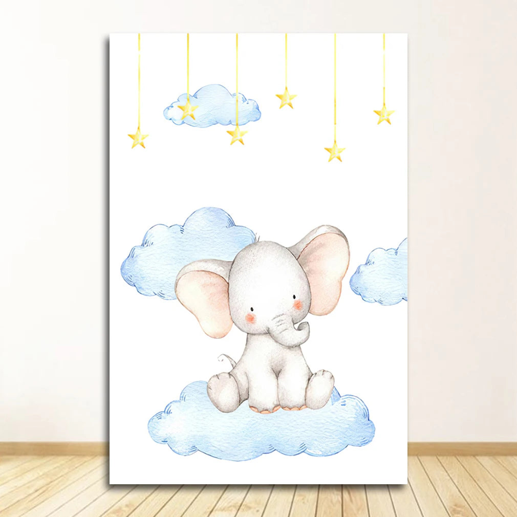 nursery print art decor paintings canvas livingroom Wall pictures for girls baby boy decoration bedroom poster animal Elephant Peaceful Pleasures Health and Wellness 0838XX04 20x30cm Unframed