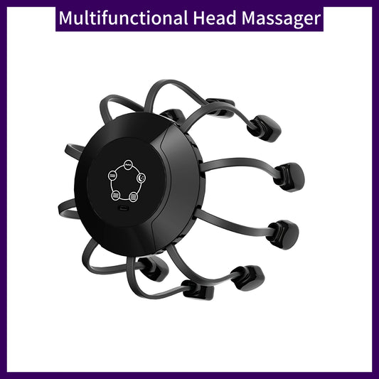 Multifunctional Electric Head Massager 10/14 Claws Vibration Scalp Relaxation Massage Machine Rechargeable for Anxiety Relief Peaceful Pleasures Health and Wellness