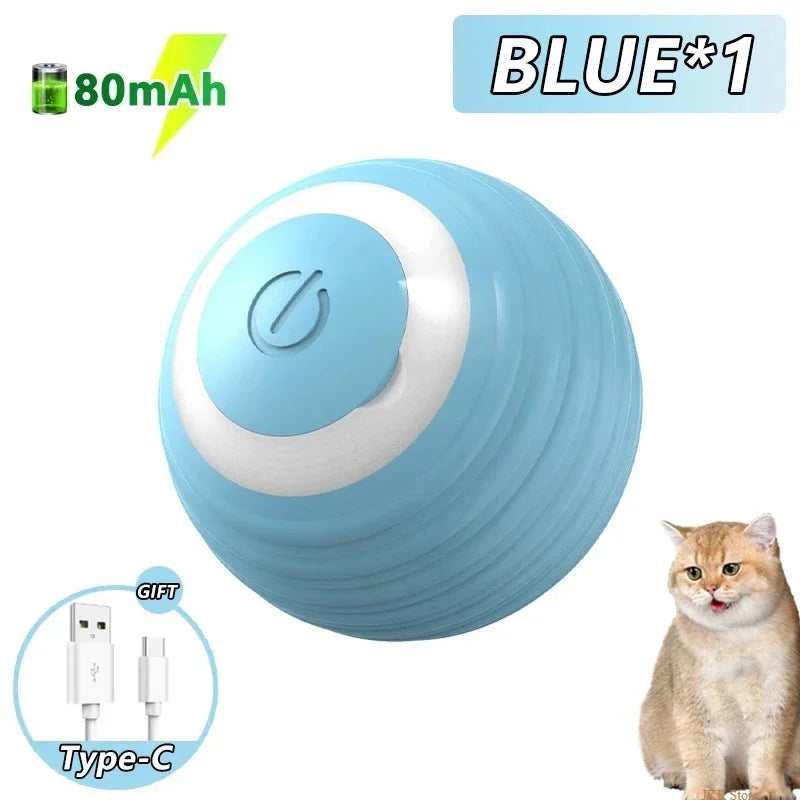 Electric Interactive Cat Ball Toy – Auto 360° Rolling & Spinning