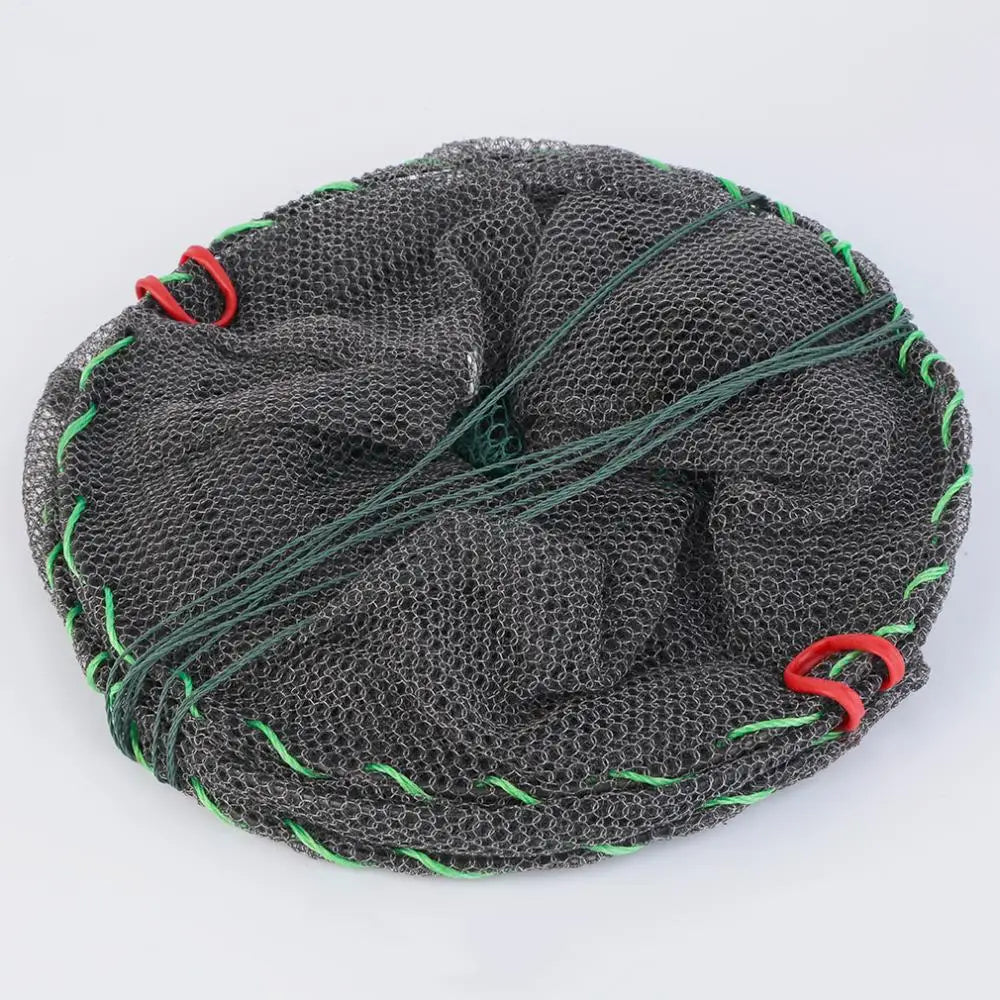 1pcs Telescopic Foldable Steel Wire Nylon Fishing Net Crayfish Crab Trap Shrimp Lobster Cage Collapsible Portable Fold Network Peaceful Pleasures Health and Wellness