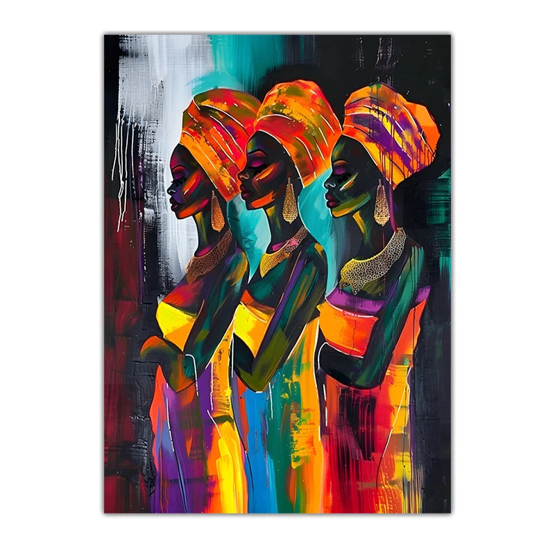 Abstract Wall Art Ethnic African Tribal Female Modern Abstract Oil Painting Canvas Painting Western Style Living Room Wall Decor Peaceful Pleasures Health and Wellness 04 40x60cm No Frame China Mainland
