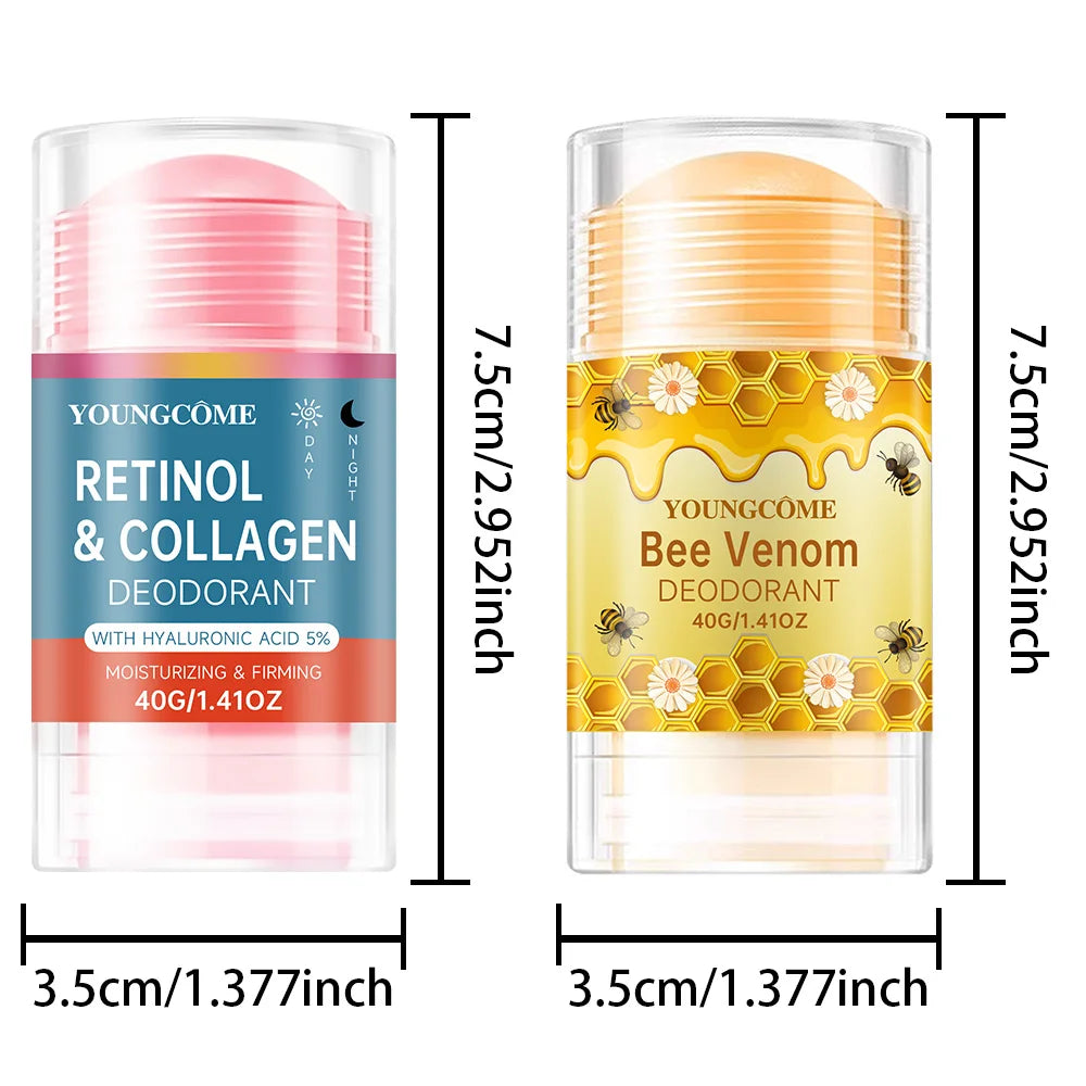 YOUNGCOME Retinol Collagen & Bee Venom Deodorant Stick Deodorant Stick Peaceful Pleasures Health and Wellness 2pcs