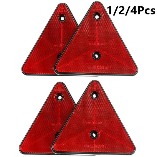 Red Triangle Rear Reflectors for Trailer, Bike & Truck | 1-4 Pcs Vehicle Safety Reflectors Peaceful Pleasures Health and Wellness