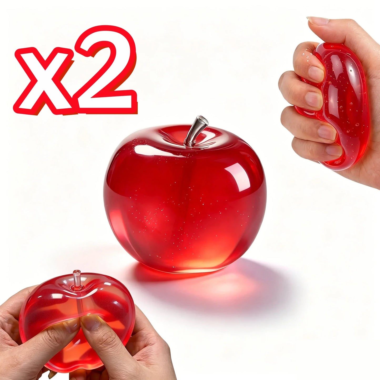 Squishy Pink Apple Fidget Sensory Squeeze Toy – Kids & Adults