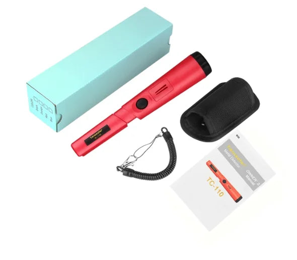 TC-110 Handheld Metal Detector Positioning Rod With Anti-scratch Protection Cover Metal Pinpointing IP68 Waterproof Peaceful Pleasures Health and Wellness Red