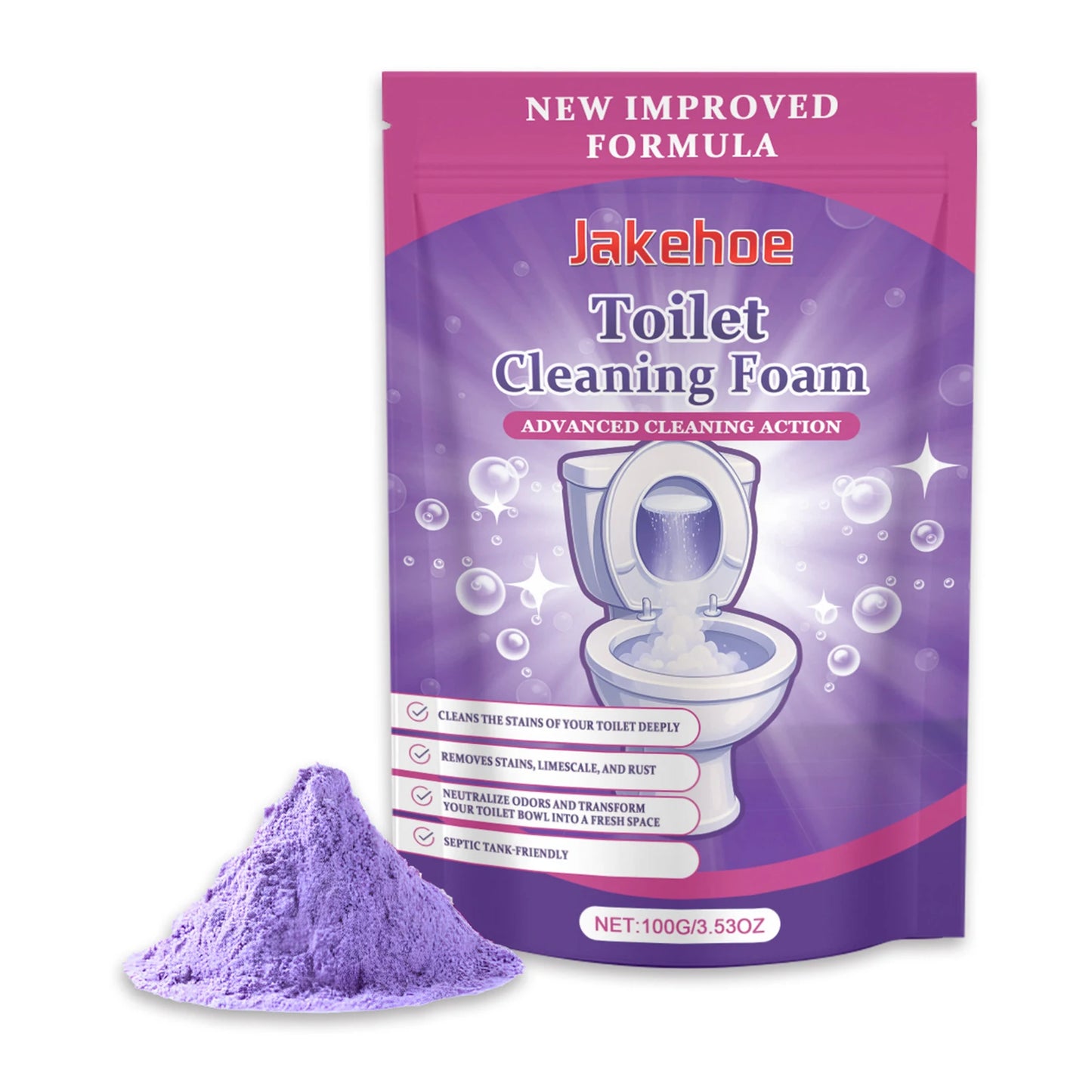 Toilet Bowl Cleaner Self Activating Miracles Powder Foam Deep Descaling Stain Remover For Toilet Bowl Cleaning Bathroom Supplies Peaceful Pleasures Health and Wellness 1pcs