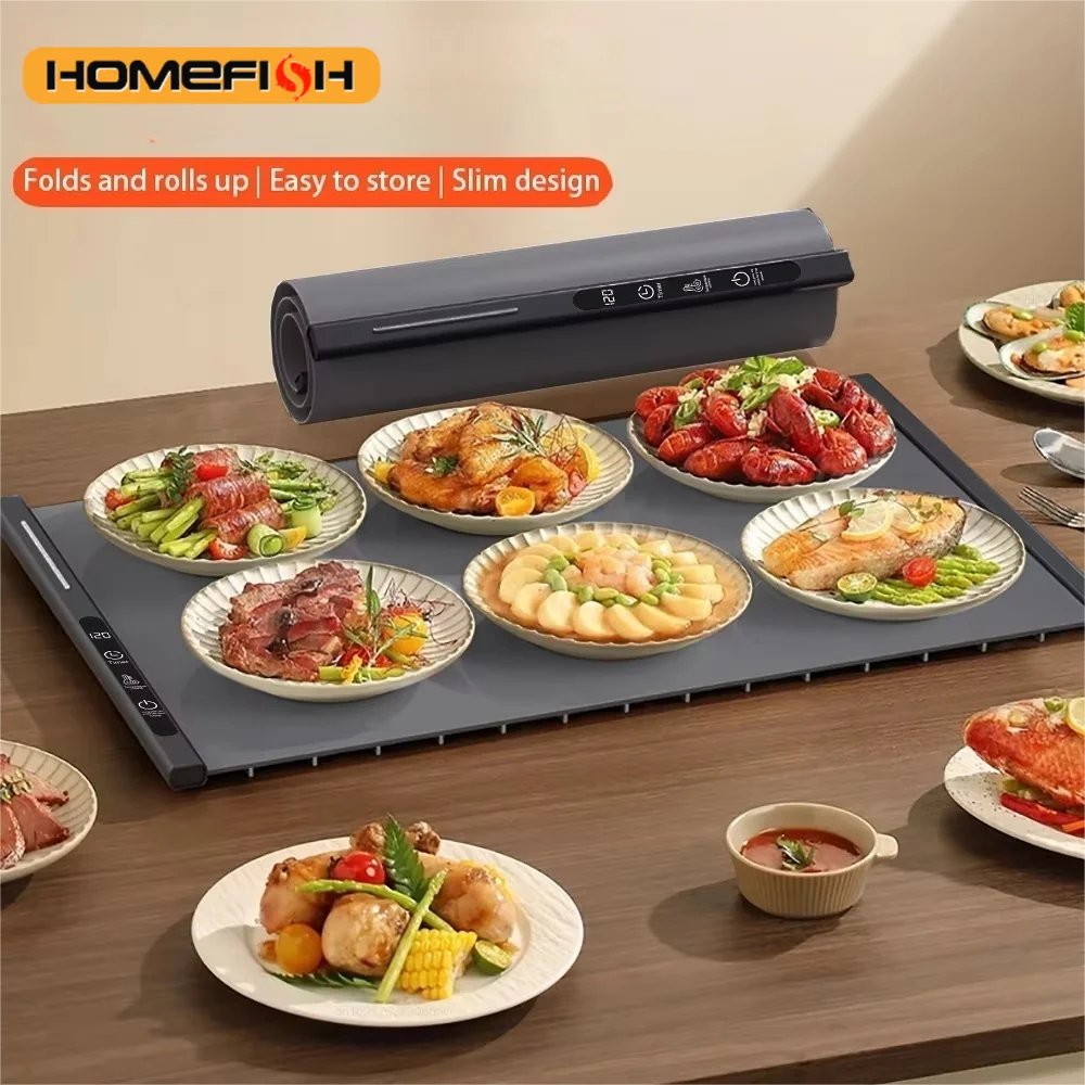 HOMEFISH Electric Food Warming Tray | 3 Temp Settings, Foldable Electric Food Warmer Peaceful Pleasures Health and Wellness