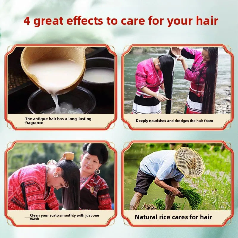 500ml Wash Rice Water Hair Shampoo Anti Dandruff Shampoo Professional Hair Care Clean Scalp and Improve Scalp Environment Peaceful Pleasures Health and Wellness