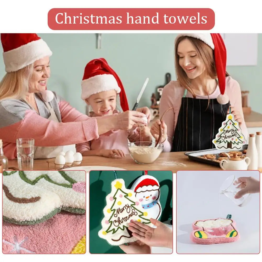 Christmas Hand Towels | Snowman Coral Fleece Kitchen & Bath Decor