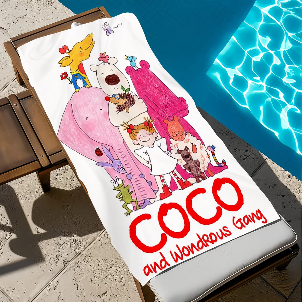 CoCo Cartoon Quick-Dry Beach Towel | Soft, Absorbent, 11 Sizes Quick-Dry Beach Towel Peaceful Pleasures Health and Wellness z5 STJ90x180CM