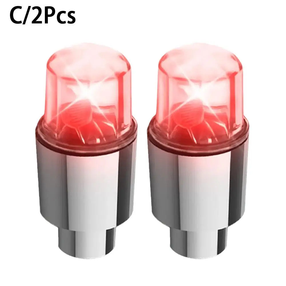 2pcs Motorcycle Bike Wheel Lights Luminous Tire Colorful gas nozzle lamp Universal Led Waterproof Car Accessories Wheel Light Peaceful Pleasures Health and Wellness C