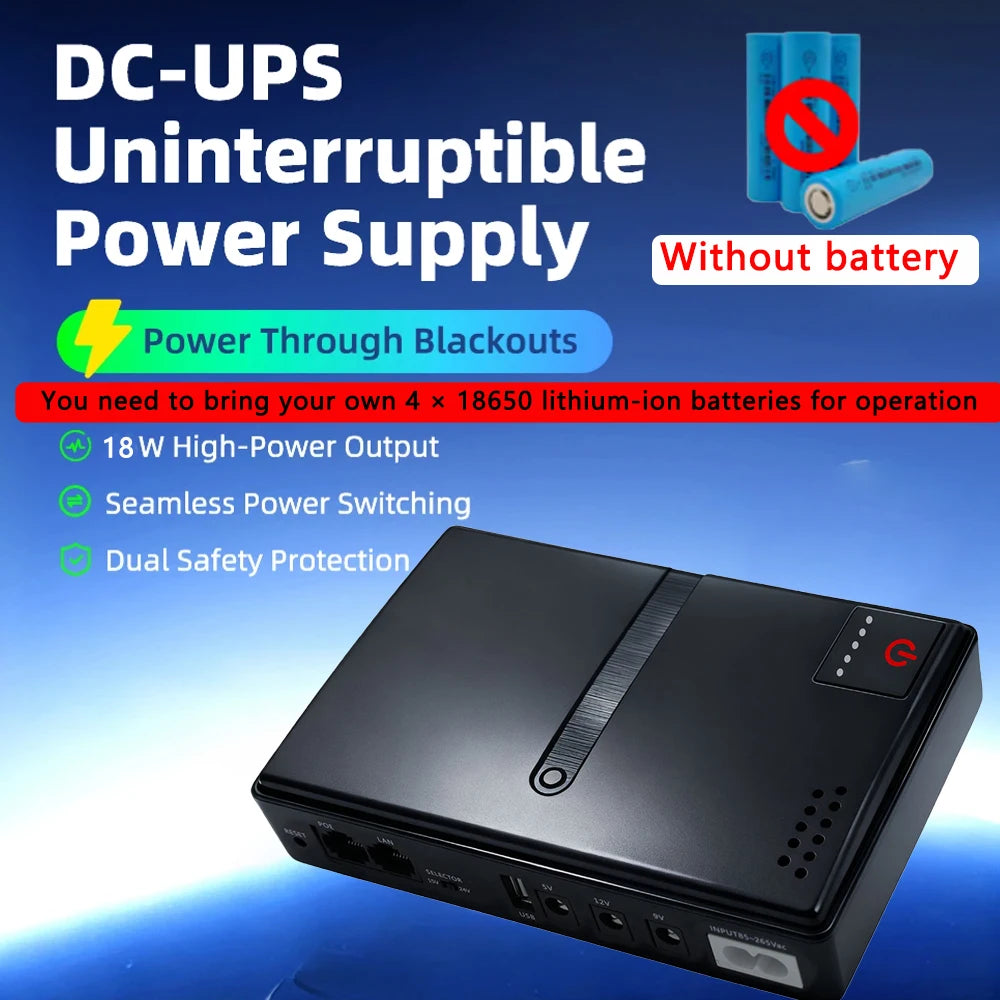 NEW DC18W/36W DC1018L/DC1036L 1A/2A 5V/9V/12V Large Capacity Multipurpose Mini Portable UPS Backup Power Adapter for WiFi Router Peaceful Pleasures Health and Wellness