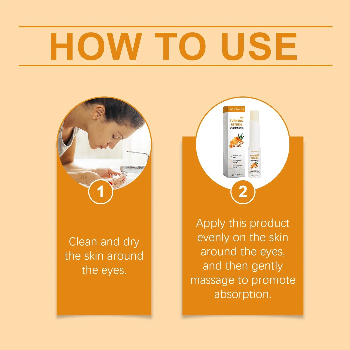 Turmeric Retinol Eye Cream Stick – Dark Circles & Fine Lines Eye Cream Stick Oasis Select