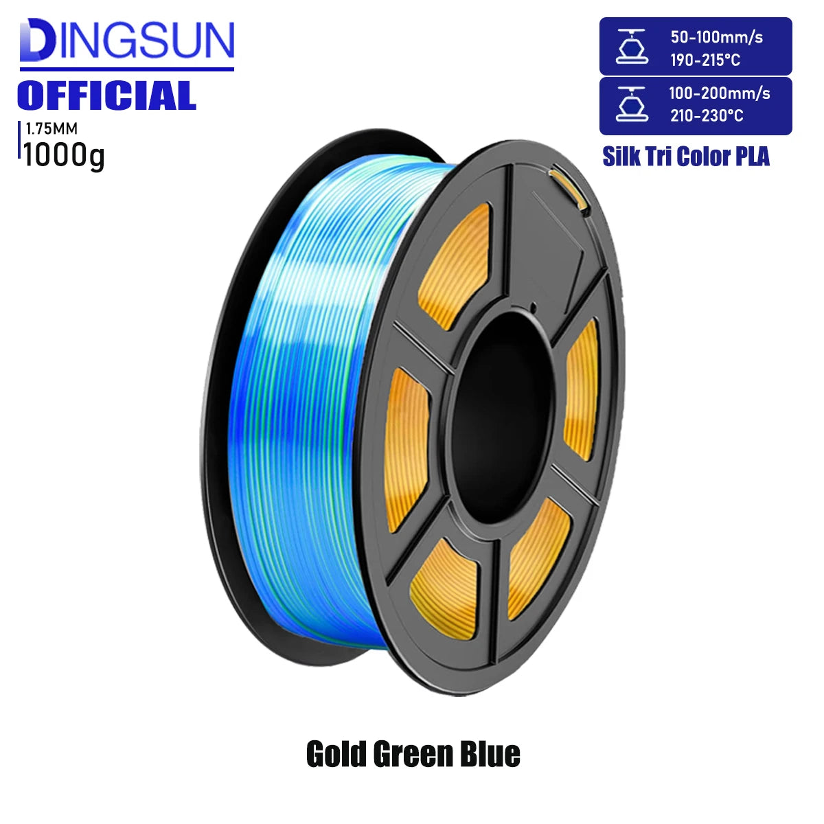 3D Maliang Tri-Color Silk PLA Filament 1.75mm | 4-Pack 250g
