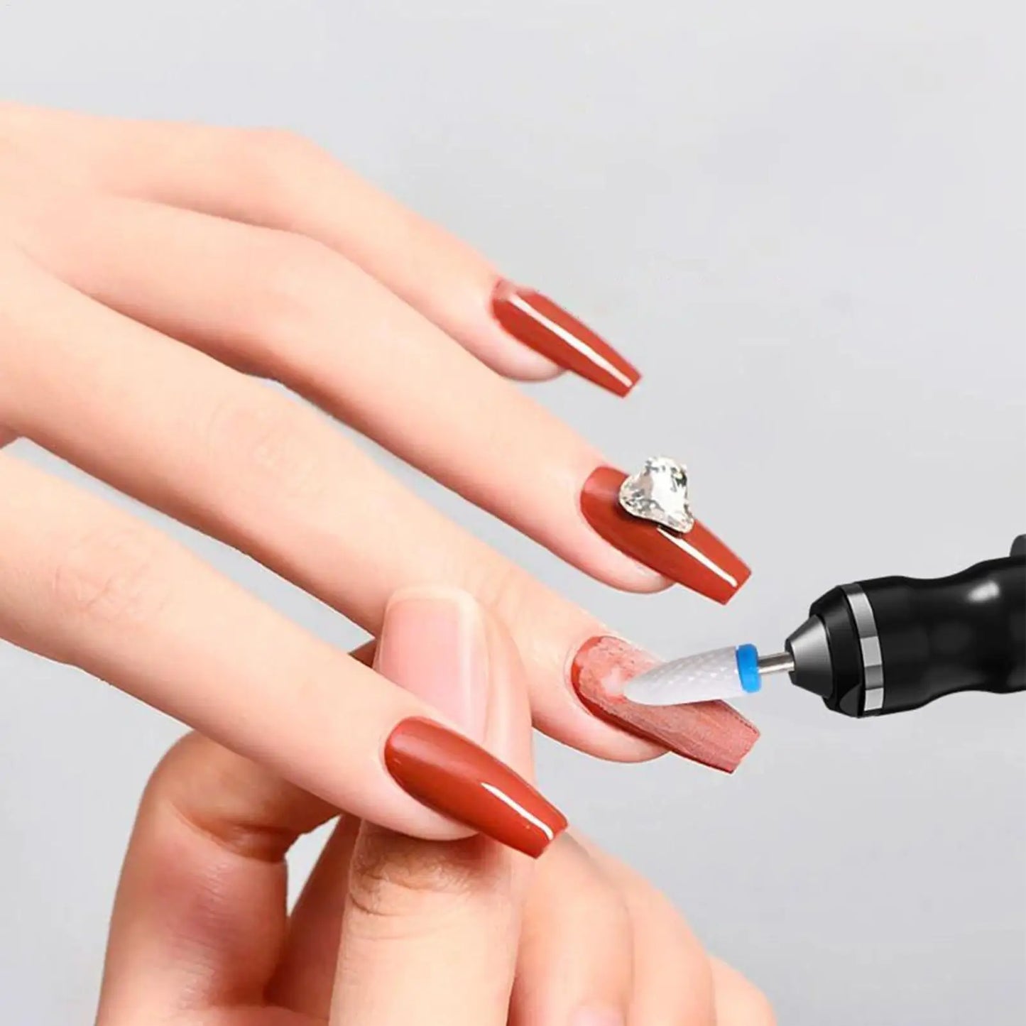 Rechargeable Electric Nail Drill Kit – 3 Speeds & 12 Heads