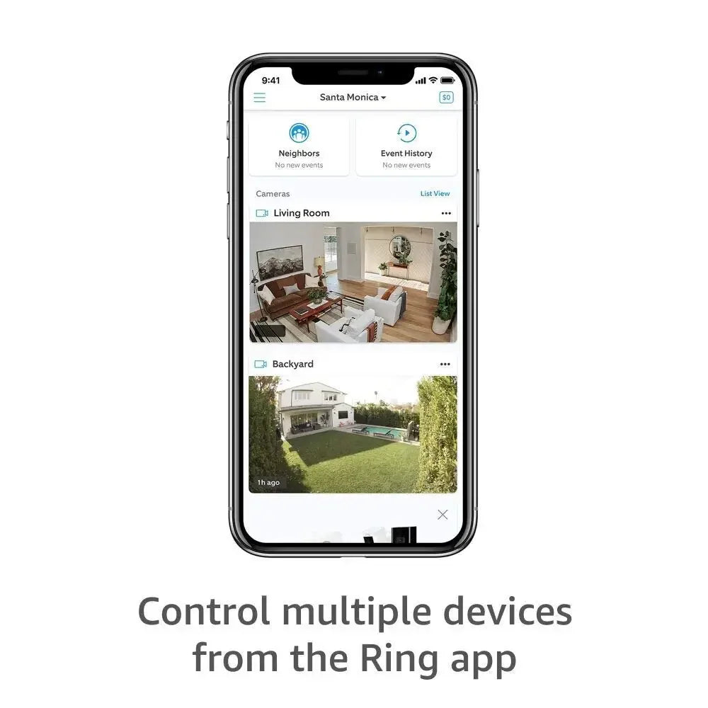 Refurbished HD Security Camera with Alexa, Easy Setup, Indoor/Outdoor Use - White Peaceful Pleasures Health and Wellness