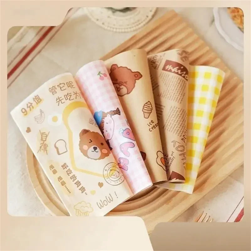 Disposable Wax Food Wrappers for Sandwiches & Burgers – 50 Pcs