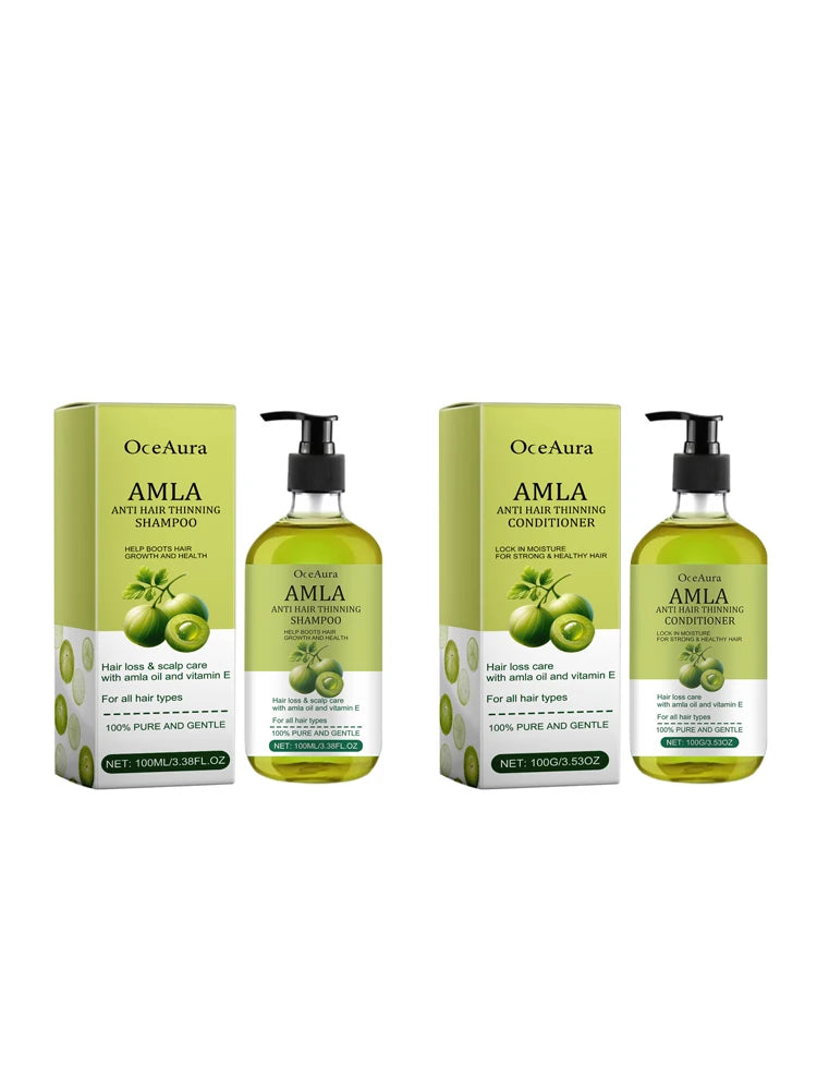 Amla Oil Shampoo Anti Loss Strengthen Root Repair Damaged Hair Anti-Breakage Conditioner Reduce Split Ends Nourishing Hair Mask Peaceful Pleasures Health and Wellness shampoo conditioner