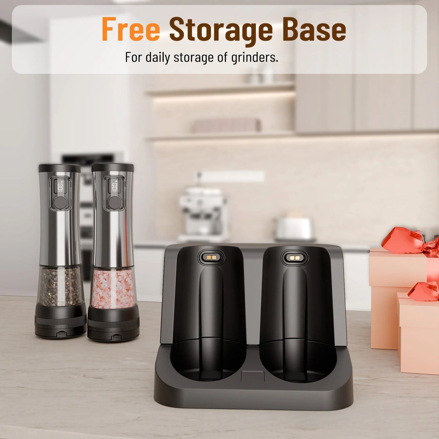 Electric Salt & Pepper Grinder Set – Rechargeable LED Indicator