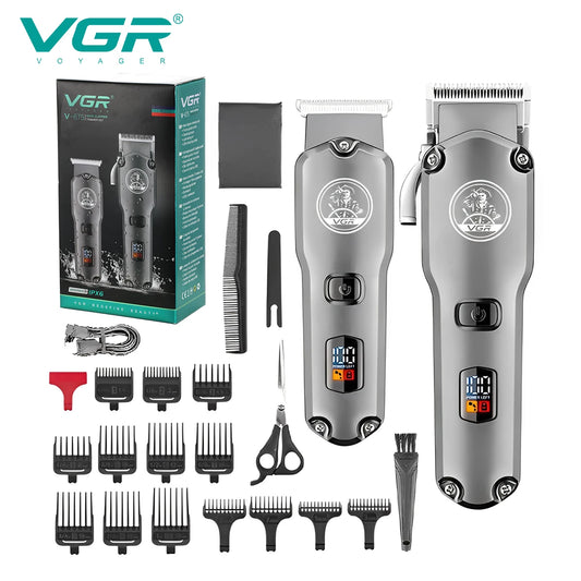 VGR 675 Original Cordless Combo Kit Hair Trimmer For Men Electric Washable Beard Hair Clipper Rechargeable Haircut Machine Peaceful Pleasures Health and Wellness
