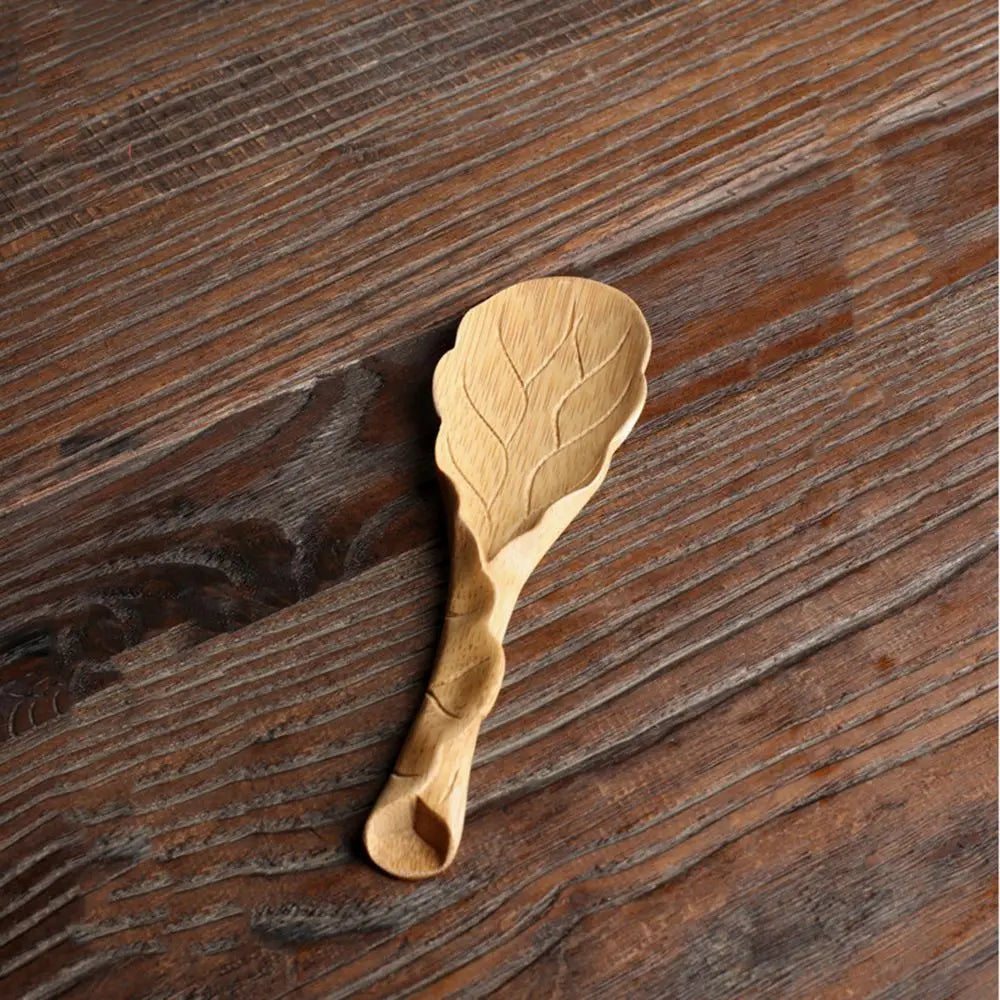 Retro Bamboo Tea Set – Spatula, Teaspoon & Tea Shovel