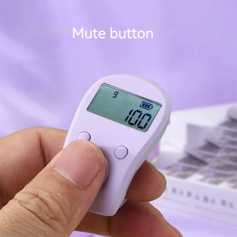 Multifunctional Luminous Ring-Type Counter Digital Display Rechargeable Counter Clicker, Manual Charging, Intelligent Electronic Peaceful Pleasures Health and Wellness