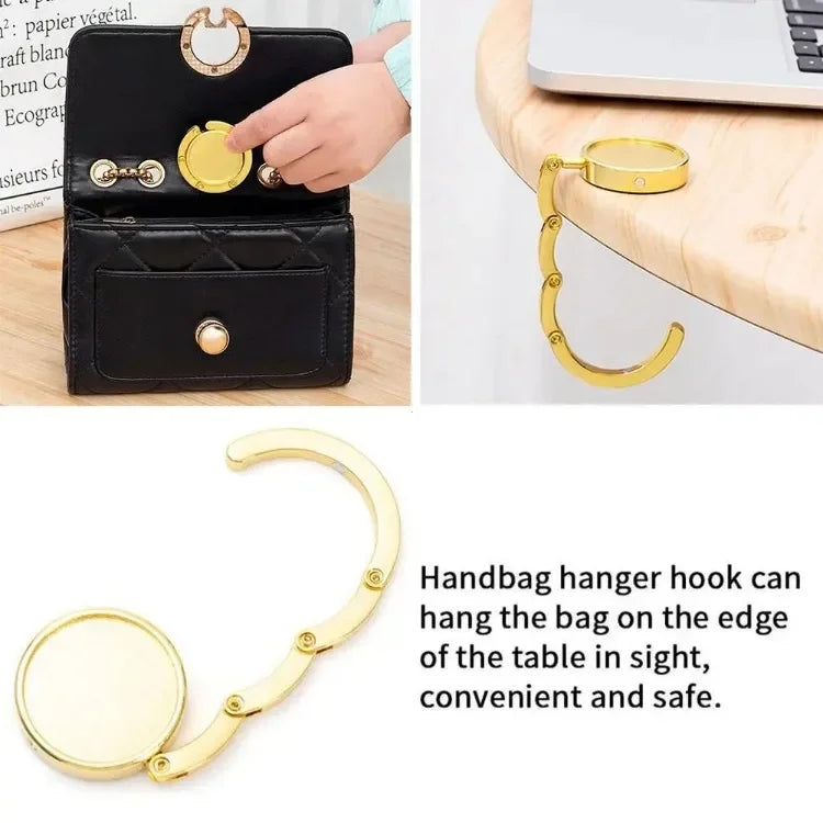 Fashion Bag Holder Handbag Hanger Folding Hook Holder Portable Key Rack Table Hook Hardware Travel Outdoor Storage Hanger Peaceful Pleasures Health and Wellness