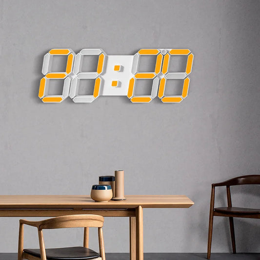 3D LED Large Wall Clock Modern Design Electronic Clock with Remote Control Automatic Photosensitive and Timing Function Peaceful Pleasures Health and Wellness