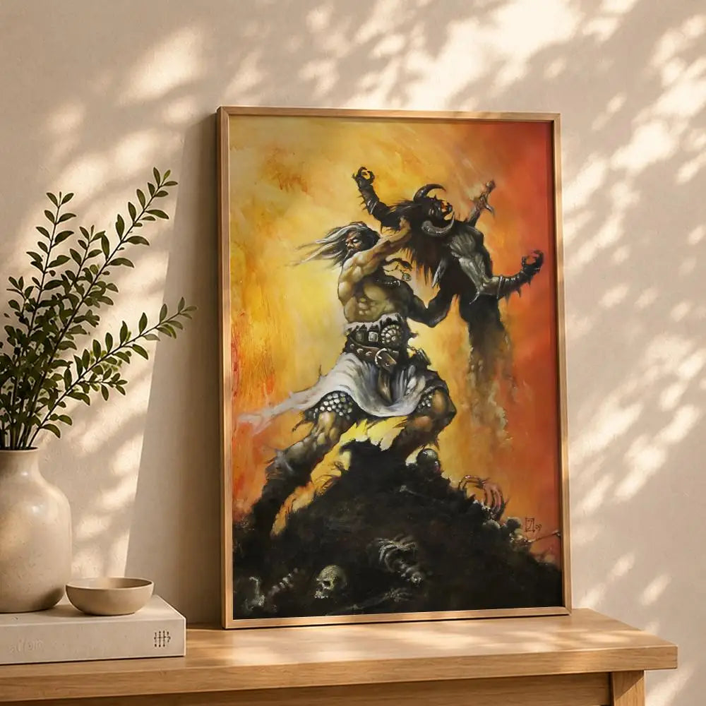 Frank Frazetta HD Poster – Self-Adhesive Waterproof Wall Art Wall Art Poster Peaceful Pleasures Health and Wellness