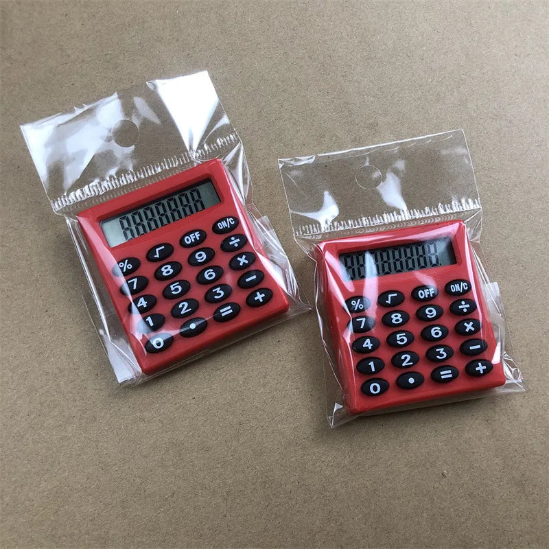 Cute Silent Calculator Mini Version Learning Auxiliary Small Portable Calculator Back To School Supplies Students/Finance Peaceful Pleasures Health and Wellness Red 1PCS