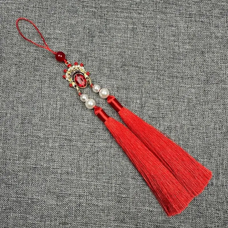 Antique Hanfu Tassel Pendant | Ethnic Cheongsam Décor 25cm