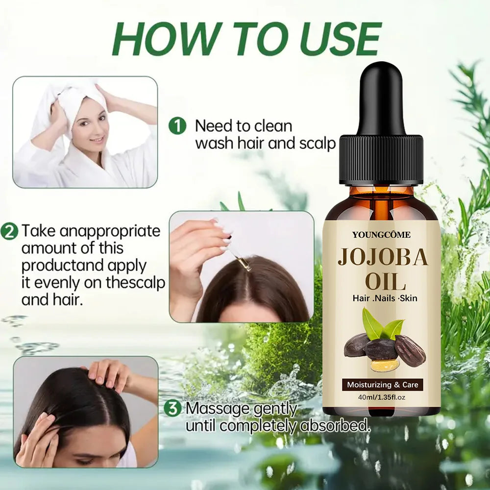 Natural Jojoba Oil Anti Aging Firming Skin Face Moisturizing Relaxing Massage Oil Hair Repair Skin Care Body Oil Peaceful Pleasures Health and Wellness