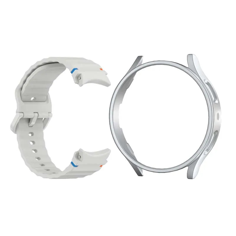 Silicone Band + PC Case for Samsung Galaxy Watch 7/6/5/4 40mm 44mm
