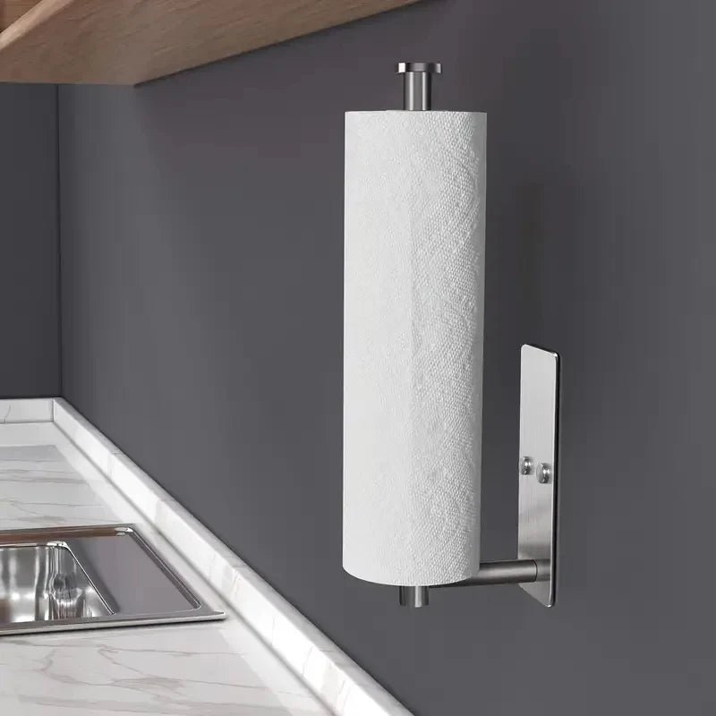Under Cabinet Paper Towel Holder No-Drill Black Wall Mount
